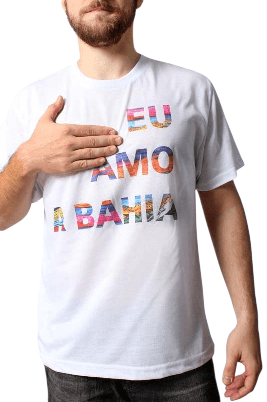 Camiseta Eu A Amo Bahia. Tamanho M. 