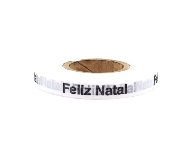 Feliz Natal. 1000 Fitas Cortadas. Cor: Branco.