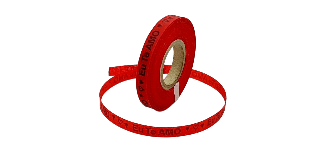 EU TE AMO. 1000 FITAS CORTADAS. VERMELHO.