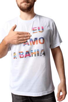 Camiseta Eu A Amo Bahia. Tamanho M. 