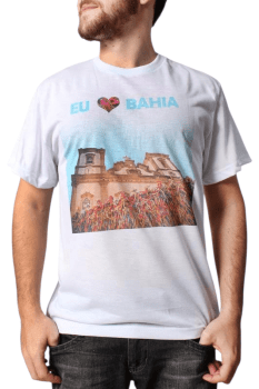 Camiseta - Eu Amo Bahia.. Tamanho M. 