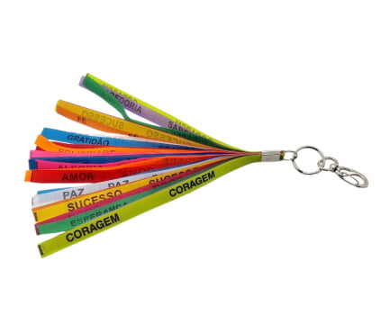 100 chaveiros com palavras de incentivo