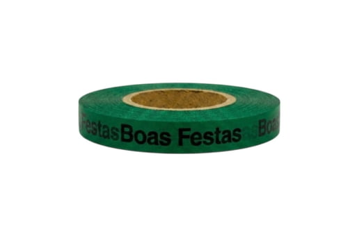 Boas Festas. 1000 Fitas Cortadas. Cor: Verde Bandeira. Boas Festas. 1000 Fitas Cortadas. Cor: Verde Bandeira.