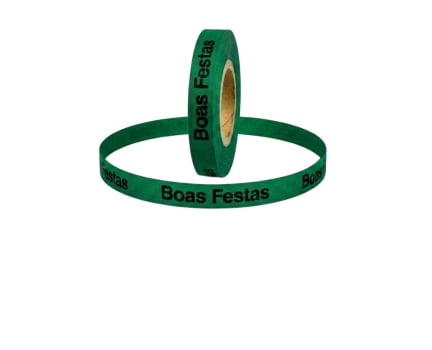 Boas Festas. 1000 Fitas Cortadas. Cor: Verde Bandeira.