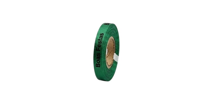 Boas Festas. 1000 Fitas Cortadas. Cor: Verde Bandeira.