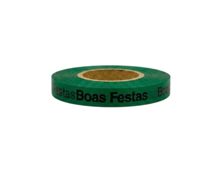 Boas Festas. 1000 Fitas Cortadas. Cor: Verde Bandeira.