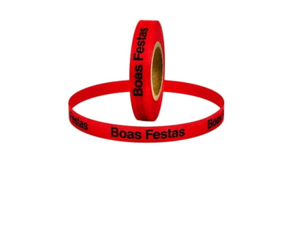 Boas Festas. 1000 Fitas Cortadas. Cor: Vermelho.