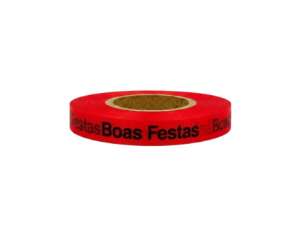 Boas Festas. 1000 Fitas Cortadas. Cor: Vermelho.