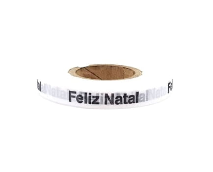 Feliz Natal. 1000 Fitas Cortadas. Cor: Branco.