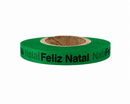 Feliz Natal. 1000 Fitas Cortadas. Cor: Verde Bandeira.