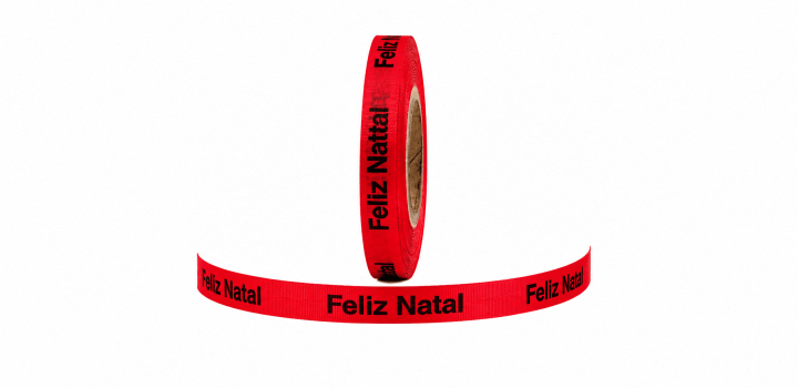 Feliz Natal. 1000 Fitas Cortadas. Cor: Vermelho.