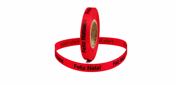 Feliz Natal. 1000 Fitas Cortadas. Cor: Vermelho.