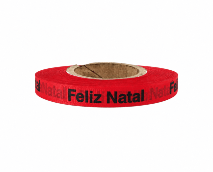 Feliz Natal. 1000 Fitas Cortadas. Cor: Vermelho.