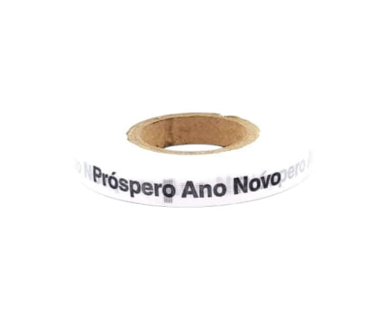 Próspero Ano Novo. 1000 Fitas Cortadas. Cor: Branco.
