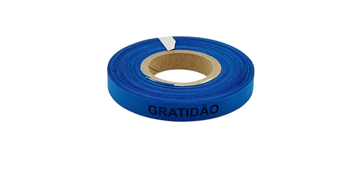 GRATIDÃO. 1000 FITAS CORTADAS. AZUL TURQUESA.