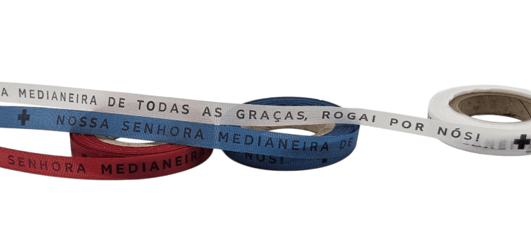 NOSSA SENHORA MEDIANEIRA DE TODAS AS GRAÇAS, ROGAI POR NÓS. 500 FITAS CORTADAS.