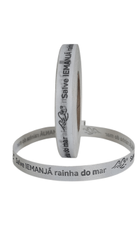 SALVE IEMANJÁ RAINHA DO MAR. 1000 FITAS CORTADAS. CORES: AZUL TURQUESA E BRANCO.