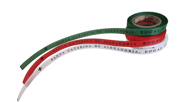 SANTA CATARINA DE ALEXANDRIA, ROGAI POR NÓS. 1000 FITAS CORTADAS. 3 CORES.