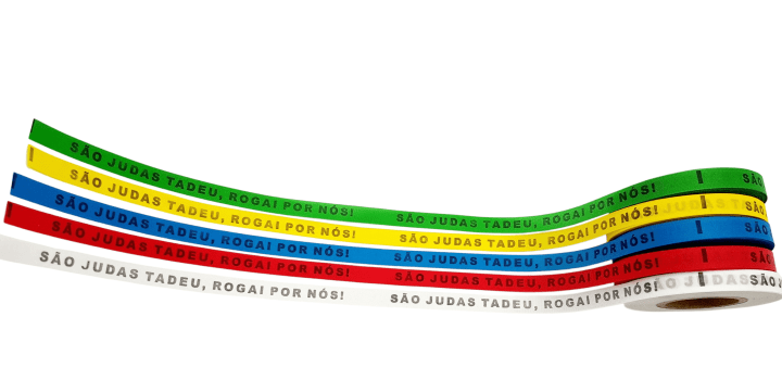 SÃO JUDAS TADEU,  ROGAI POR NÓS! 500 FITAS. 5 CORES. CORTADAS.